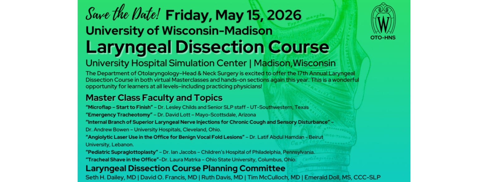Laryngeal Dissection Course : 15 Mayıs 2026